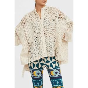 NEW LA DOUBLEJ lacey foulard shirt in plaza cream